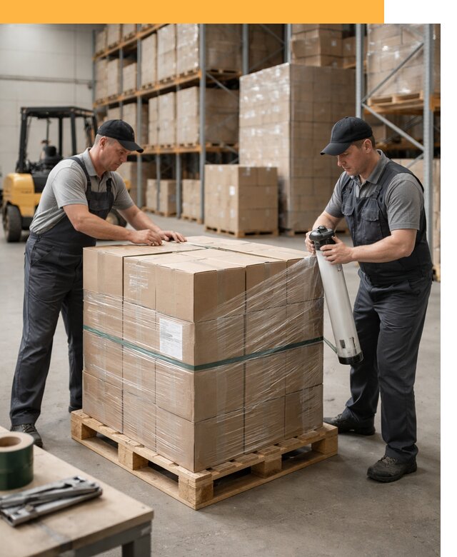 Упаковка и паллетирование грузов от 3629 руб: защита и крепление